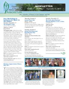 Volume 1  NEWSLETTER Number 4  September 6, 2011