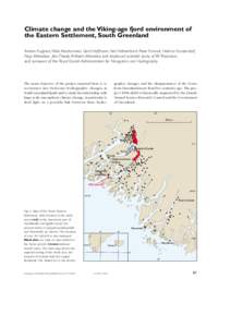 Climate change and the Viking-age fjord environment of the Eastern Settlement, South Greenland Antoon Kuijpers, Niels Abrahamsen, Gerd Hoffmann, Veit Hühnerbach, Peter Konradi, Helmar Kunzendorf, Naja Mikkelsen, Jörn T