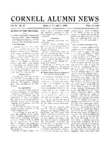 CORNELL ALUMNI NEWS Vol. XI. No. 27 ACTION OF THE TRUSTEES.