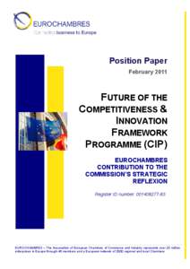 Position Paper February 2011 FUTURE OF THE COMPETITIVENESS & INNOVATION