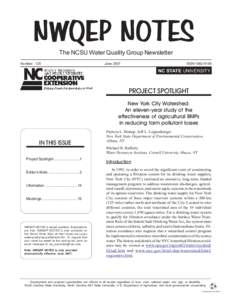 NWQEP NOTES The NCSU Water Quality Group Newsletter Number 125 June 2007