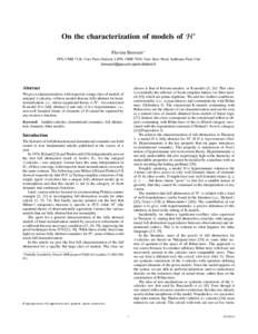 On the characterization of models of H ∗ Flavien Breuvart ∗ PPS, UMR 7126, Univ Paris Diderot, LIPN, UMR 7030, Univ Paris Nord, Sorbonne Paris Cit´e   Abstract