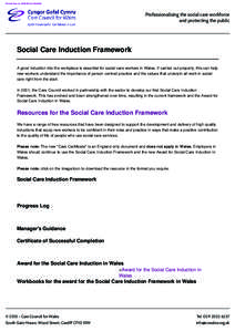 Printed from onat 22:44:03  Professionalising the social care workforce and protecting the public  Social Care Induction Framework