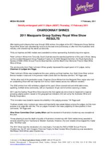 Microsoft Word - RESULTS[removed]Macquarie Group Sydney Royal Wine Show FINAL DRAFT