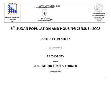 Sudan Census Priority Results English 26 April 2009