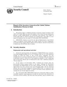 Haitian National Police / Americas / Cité Soleil / Armed Forces of Haiti / Yvon Neptune / Jean-Bertrand Aristide / Gérard Jean-Juste / United Nations Security Council Resolution / Liberation theologians / United Nations Stabilisation Mission in Haiti / Haiti