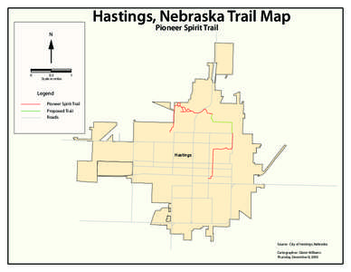 Hastings, Nebraska Trail Map Pioneer Spirit Trail N  0