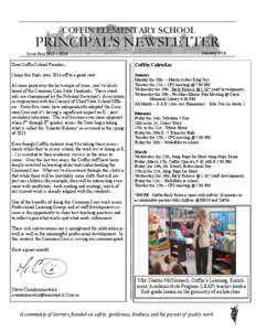 COFFIN ELEMENTARY SCHOOL January 2014 Issue Five 2013—2014  Dear Coffin School Families,