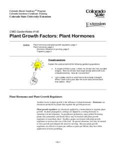 Plant hormones / Tropism / Auxin / Plant morphology / Agronomy / Apical dominance / Phototropism / Pruning / Gravitropism / Biology / Botany / Plant physiology