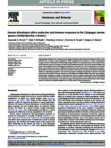 YHBEH-03067; No. of pages: 8; 4C: Hormones and Behavior xxx[removed]xxx–xxx Contents lists available at ScienceDirect  Hormones and Behavior