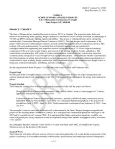 MnDOT Contract No[removed]Draft December 22, 2014 Exhibit A SCOPE OF WORK AND DELIVERABLES T.H. 53 Relocation Construction Oversight State Project (S.P[removed]