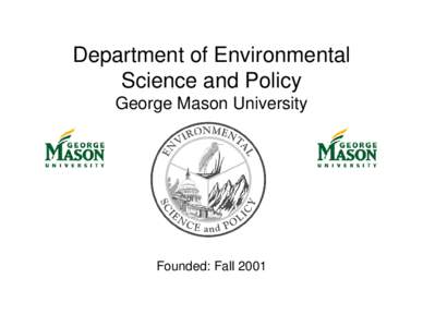 Department of Environmental Science and Policy