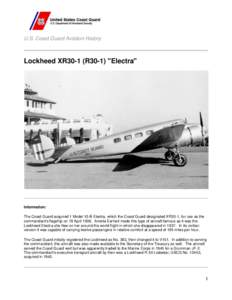 Transport / Amelia Earhart / Lockheed Model 10 Electra / Lockheed Martin / Aviation / Gendarmerie / United States Coast Guard