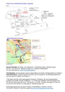 Karta över Ulleråkersområdet, Uppsala  AMM Mot E4:an