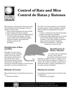 UNA VIDA MEJOR Control of Rats and Mice Control de Ratas y Ratones