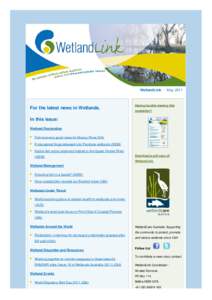 WetlandLink - May[removed]For the latest news in Wetlands. Having trouble viewing this newsletter?