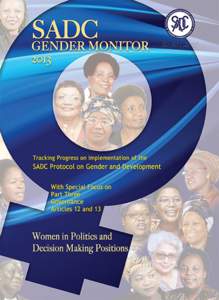 SADC GENDER MONITOR 2013 Tracking Progress on Implementation of the