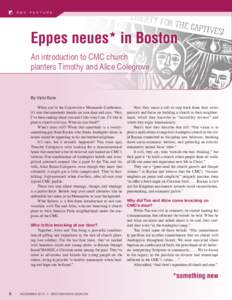 R B C  F e a t ure Eppes neues* in Boston An introduction to CMC church