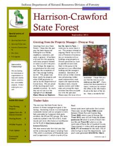 Indiana Department of Natural Resources-Division of Forestry  Harrison-Crawford State Forest Special points of interest: