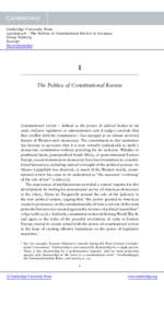 Cambridge University Press[removed]The Politics of Constitutional Review in Germany Georg Vanberg Excerpt More information
