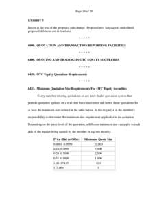 Page 19 of 20 EXHIBIT 5 Below is the text of the proposed rule change. Proposed new language is underlined; proposed deletions are in brackets. ***** 6000. QUOTATION AND TRANSACTION REPORTING FACILITIES