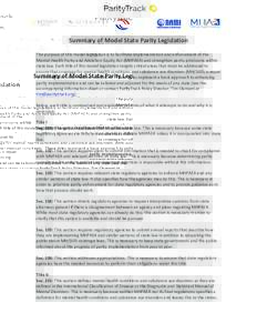 Mental Health Parity Act / Medicaid / Parity / Food and Drug Administration / Public Law 110-343