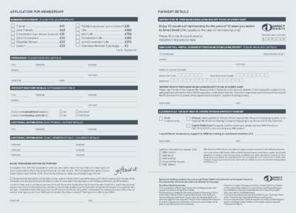 APPLICATION FOR MEMBERSHIP  PAYMENT DETAILS MEMBERSHIP CATEGORY