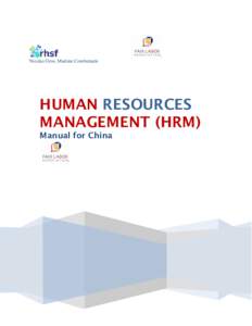 Nicolas Gros, Martine Combemale  HUMAN RESOURCES MANAGEMENT (HRM) Manual for China