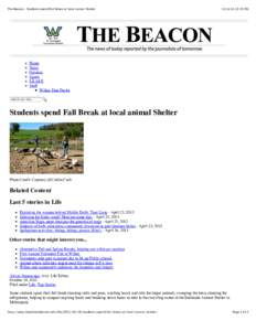 The Beacon : Students spend Fall Break at local animal Shelter:15 PM Home News