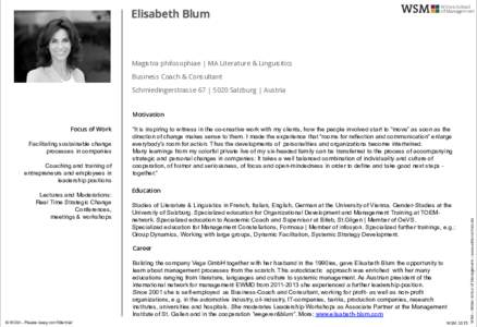 Elisabeth Blum  WSM Witten School of Management