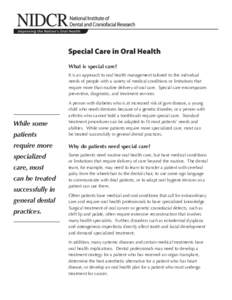 Special Care in Oral Health