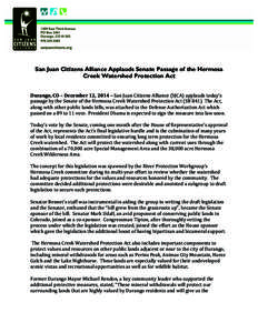 SJCA Release on Hermosa Act[removed]