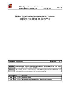 SPIRou High-Level Instrument Control Command SPIROU-4900-CFHT-RP[removed]V1.0 Page[removed]Sept 17th, 2012
