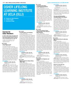 108   Osher Lifelong Learning Institute at UCLA (OLLI) OSHER LIFELONG LEARNING INSTITUTE