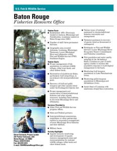 U.S. Fish & Wildlife Service  Baton Rouge Fisheries Resource Office Station Facts