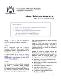 Management / Trade unions in Australia / Australian Industrial Relations Commission / Australian Chamber of Commerce and Industry / Industrial award / Australian Council of Trade Unions / Labour law / Trade union / Employment / Australian labour law / Human resource management / Labour relations