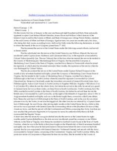 Southern Campaign American Revolution Pension Statements & Rosters Pension Application of Patrick Butler S31587 Transcribed and annotated by C. Leon Harris State of Georgia } SS. Elbert County } On this twenty first day 