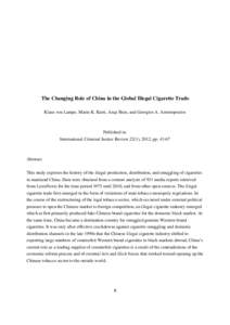 Microsoft Word - The Changing Role of China in the Global Illegal Cigarette Trade