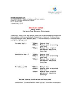 INFORMATION CONTACT: Terryl Mitchell Smith – Director of Marketing and Public Relations Capital City Economic Development Authority Phone: [removed]Thursday, April 1, 2010