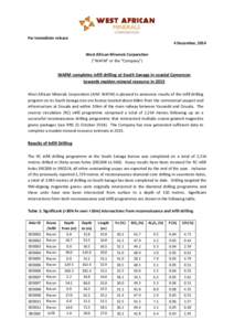 For immediate release 4 December, 2014 West African Minerals Corporation (