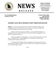 NEWS R E L E A S E For Immediate Release January 31, 2014