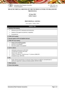 International Plant Protection Convention Provisional agenda 01_TPDP_2014_Jun Agenda item : 01