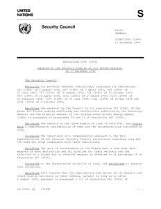 United Nations Security Council Resolution 986 / United Nations Security Council Resolution / United Nations Monitoring /  Verification and Inspection Commission / Iraq / Iraq and weapons of mass destruction / Asia / International relations