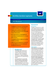 Achilles tendon ruptures August 2008 An overview of best practice  ACC Review 41