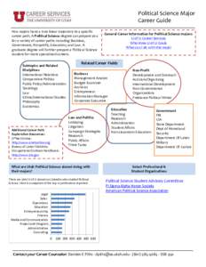 Political Science Major Career Guide Few majors have a true linear trajectory to a specific career path. A Political Science degree can prepare you for a variety of career paths including Business, Government, Nonprofit,