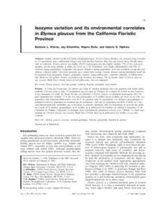 Color profile: Generic CMYK printer profile Composite Default screen 139  Isozyme variation and its environmental correlates