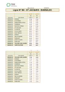 Mise à jour du :  Ligne N° B6 : ST JACQUES - BANNALEC car 25