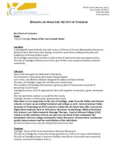 540 N. Camino Mercado, Suite 2 Casa Grande, AZ[removed]6868 www.caredf.org  BUILDING AN IMAGE FOR THE CITY OF COOLIDGE