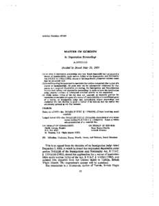 Interim Decision #3109  MATTER OF GORDON In Deportation Proceedings A[removed]Decided by Board May 25, 1989