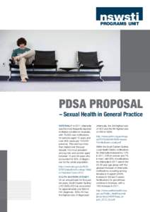 nswsti PROGRAMS UNIT PDSA PROPOSAL  – Sexual Health in General Practice